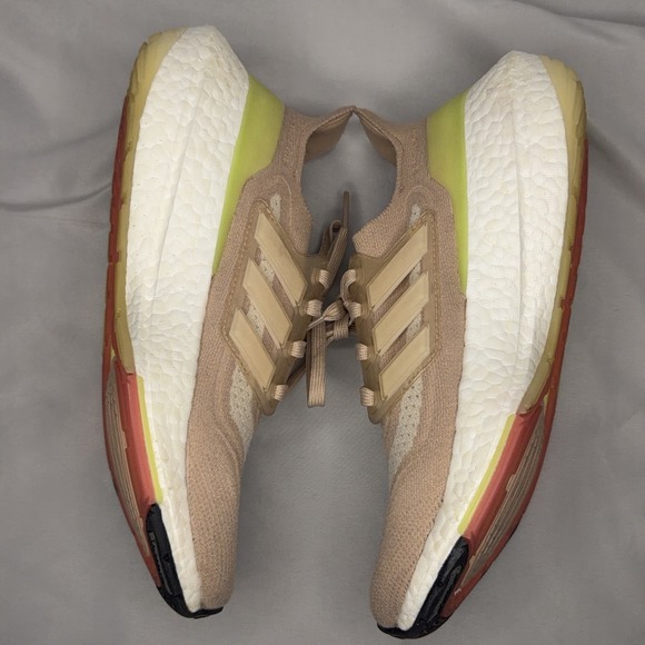 Adidas Trainers Womens 7 UltraBoost 21 Ash Pearl Pink Road Running Light Shoes - Picture 12 of 15